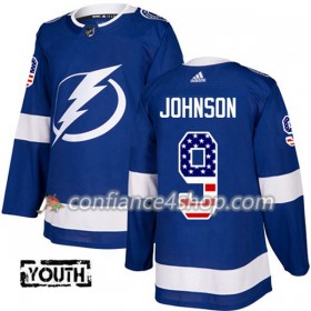 Adidas Maillot de Hockey Tampa Bay Lightning Tyler Johnson 9 2017-2018 Bleu USA Flag Fashion Authentic - Enfant